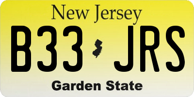 NJ license plate B33JRS