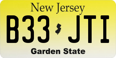 NJ license plate B33JTI
