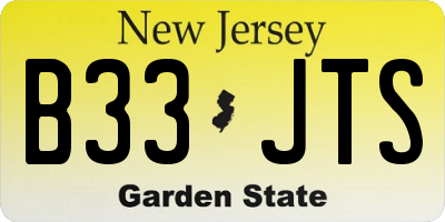 NJ license plate B33JTS