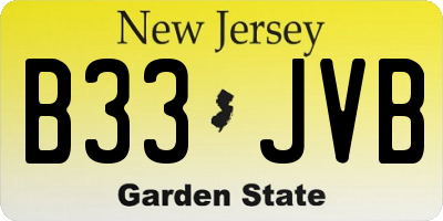 NJ license plate B33JVB
