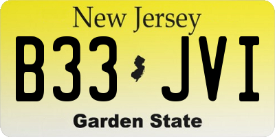 NJ license plate B33JVI