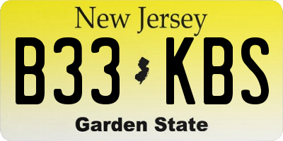 NJ license plate B33KBS