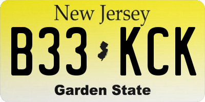 NJ license plate B33KCK