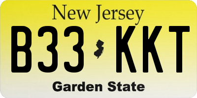 NJ license plate B33KKT