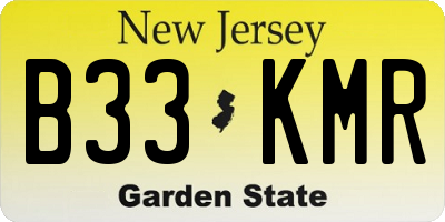 NJ license plate B33KMR