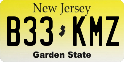 NJ license plate B33KMZ