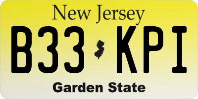 NJ license plate B33KPI
