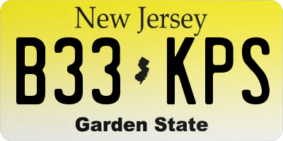 NJ license plate B33KPS