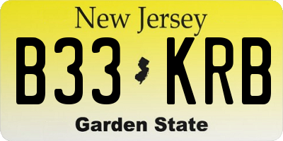 NJ license plate B33KRB