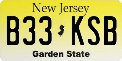 NJ license plate B33KSB