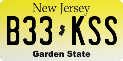 NJ license plate B33KSS