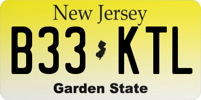 NJ license plate B33KTL