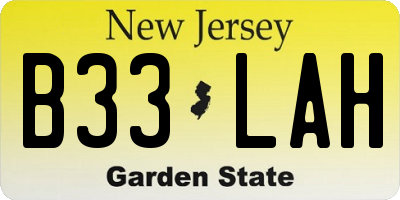 NJ license plate B33LAH