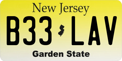 NJ license plate B33LAV