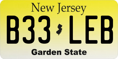 NJ license plate B33LEB