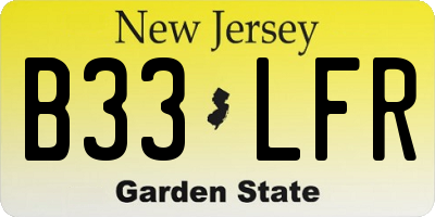 NJ license plate B33LFR