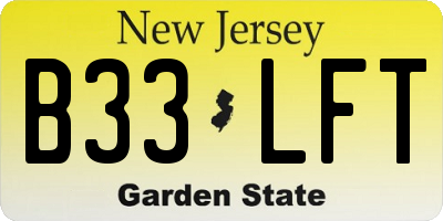 NJ license plate B33LFT