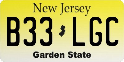 NJ license plate B33LGC
