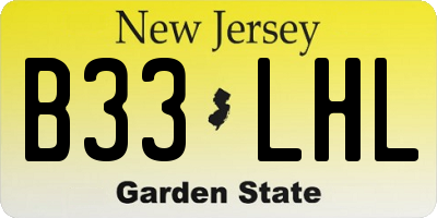 NJ license plate B33LHL