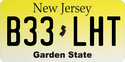 NJ license plate B33LHT
