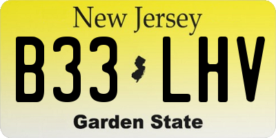 NJ license plate B33LHV