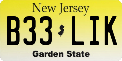 NJ license plate B33LIK