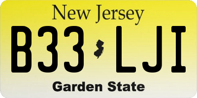 NJ license plate B33LJI