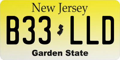 NJ license plate B33LLD