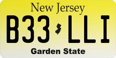 NJ license plate B33LLI