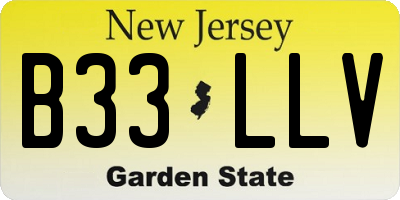 NJ license plate B33LLV
