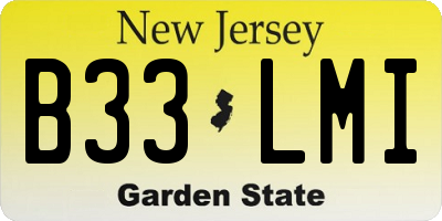NJ license plate B33LMI