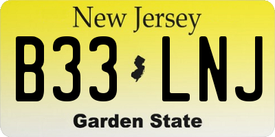 NJ license plate B33LNJ