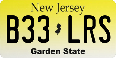 NJ license plate B33LRS