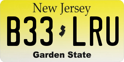 NJ license plate B33LRU