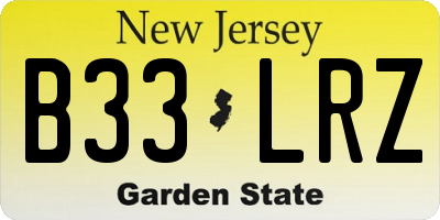 NJ license plate B33LRZ