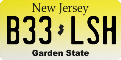 NJ license plate B33LSH