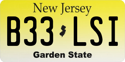 NJ license plate B33LSI