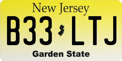 NJ license plate B33LTJ