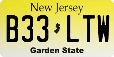 NJ license plate B33LTW
