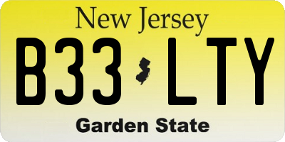 NJ license plate B33LTY