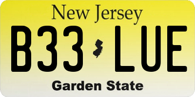 NJ license plate B33LUE
