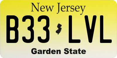 NJ license plate B33LVL