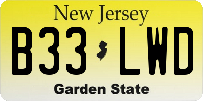 NJ license plate B33LWD