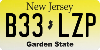 NJ license plate B33LZP