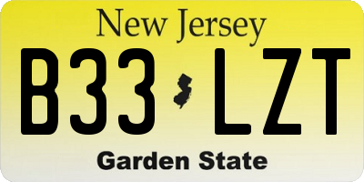 NJ license plate B33LZT