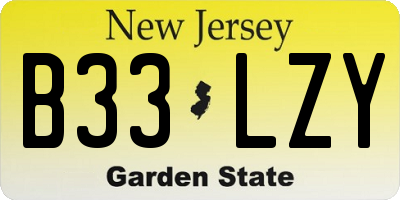 NJ license plate B33LZY