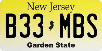 NJ license plate B33MBS