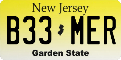 NJ license plate B33MER