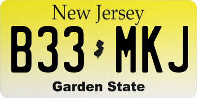 NJ license plate B33MKJ