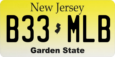 NJ license plate B33MLB